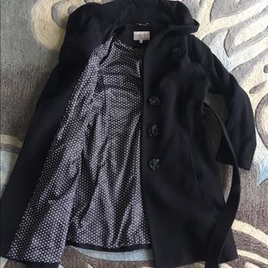 Hooded/chunky collared maternity pea coat